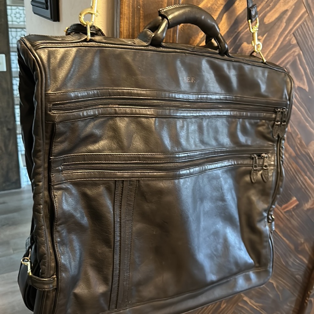 Scully Leather Garment Bag Black Bifold Carry On Shou… Gem